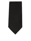 Dolce & Gabbana Pointed Tip Silk Tie In Black
