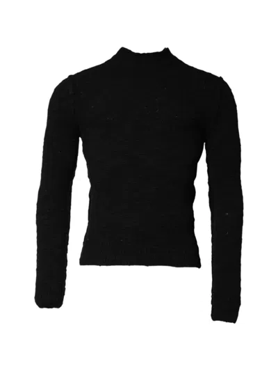 Dolce & Gabbana Wool Knit Crew Neck Pullover Sweater In Black