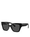 Dolce & Gabbana The Sharp Family Square Sunglasses, 52mm In Black/gray Solid