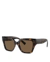 Dolce & Gabbana The Sharp Family Square Sunglasses, 52mm In Havana/brown Solid