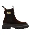 Dolce & Gabbana Chelsea Suede Ankle Boots In Black