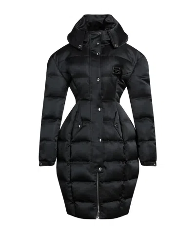 Dolce & Gabbana Thickened Hooded Down Jacket In Black