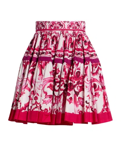 Dolce & Gabbana This Circle Skirt Features Brand Prints In Pink