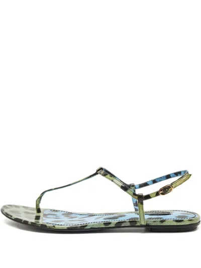 Pre-owned Dolce & Gabbana Thong Sandals In Blue