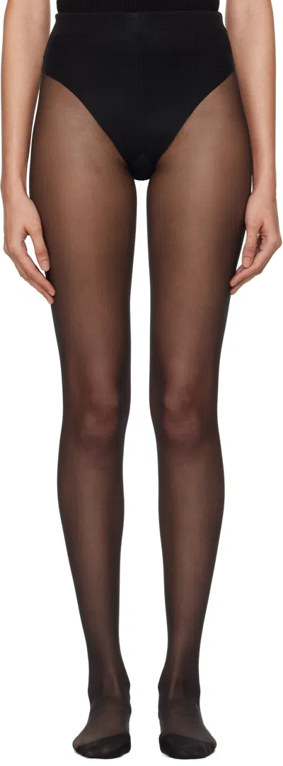 Dolce & Gabbana Three-pack Black Nylon 'dg' Logo Tights In N0000 Nero