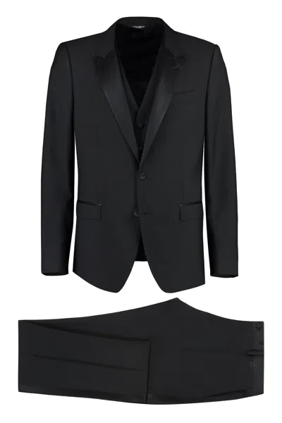 DOLCE & GABBANA DOLCE & GABBANA THREE-PIECE SUIT IN WOOL AND SILK