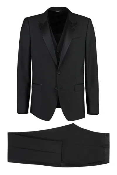 DOLCE & GABBANA DOLCE & GABBANA THREE-PIECE SUIT IN WOOL AND SILK