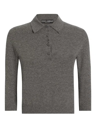 Dolce & Gabbana Three-quarter Polo In Gray