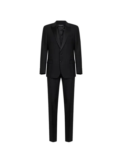 Dolce & Gabbana Three-piece Suit In Black