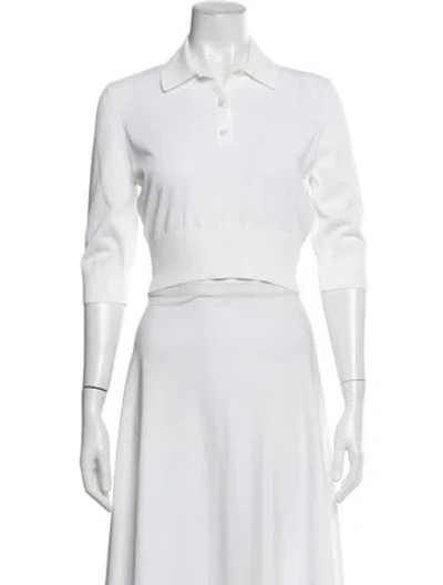 Pre-owned Dolce & Gabbana Three-quarter Sleeve Polo In White