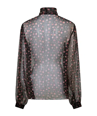 Dolce & Gabbana Tie Long Sleeve Blouse In Brown