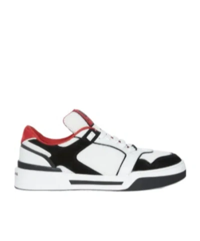 Dolce & Gabbana Leather And Mesh Sneaker In Multi