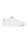 Dolce & Gabbana Leather Sneakers With Lateral Logo Patch In White