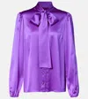 Dolce & Gabbana Tie-neck Silk-blend Satin Blouse