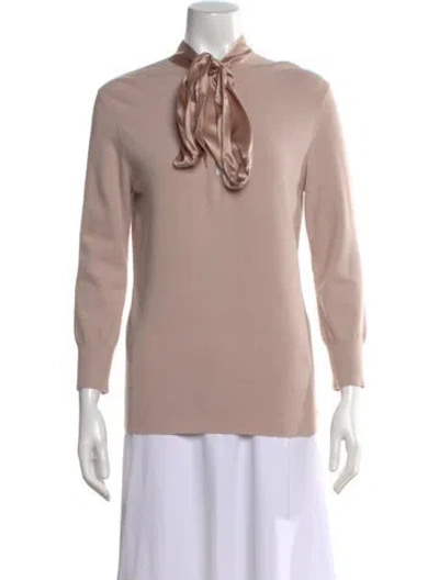 Pre-owned Dolce & Gabbana Tie Neck Sweater In Pink