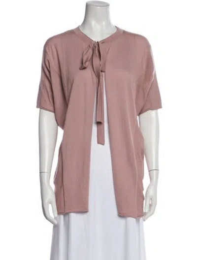 Pre-owned Dolce & Gabbana Tie Neck Sweater In Pink