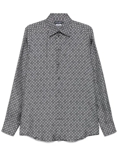 Dolce & Gabbana Tie-print Silk Shirt In Black