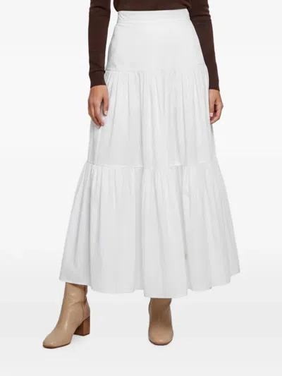 Pre-owned Dolce & Gabbana Tiered Maxi Skirt In White