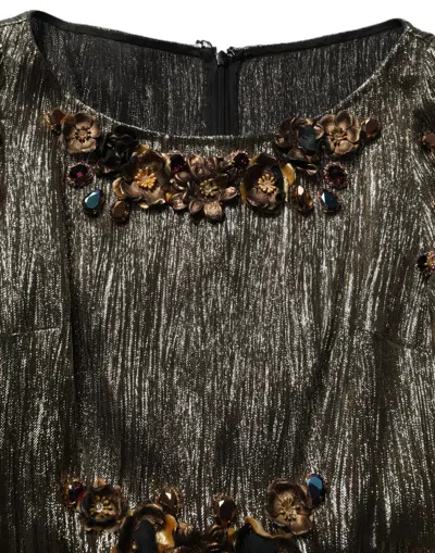 Dolce & Gabbana Tiered Midi Dress In Gold