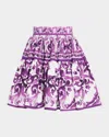 Dolce & Gabbana Women Maiolica Print Poplin Mini Skirt