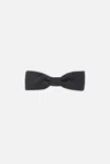 Dolce & Gabbana Black Bowtie With Logo Patch On The Rear And Rear Hook Closure In Silk Man