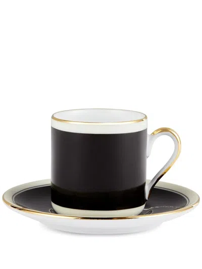 Dolce & Gabbana Espresso-service Mit Tiger-print In Black