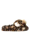 Dolce & Gabbana Brown Tiger Slippers Flats Sandals Shoes In Brown