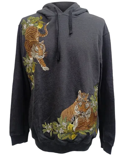 Dolce & Gabbana Tiger-embroidered Hoodie In Gray