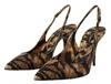 Dolce & Gabbana Tiger-patterned Moluro Python Slingback Heel In Brown