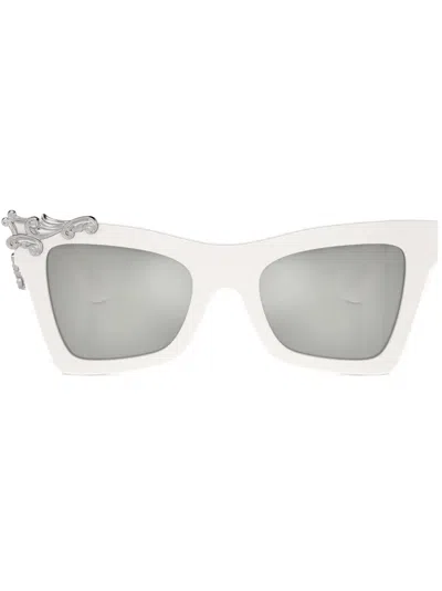 Dolce & Gabbana Sonnenbrille Mit Cat-eye-gestell In White