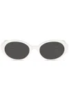 Dolce & Gabbana Tinted Round-frame Sunglasses In Weiss