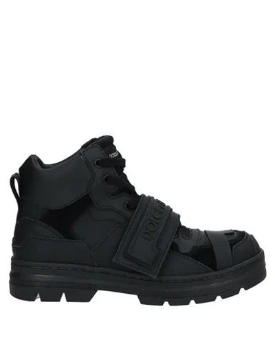Dolce & Gabbana Babies'  Toddler Boy Ankle Boots Black Size 9c Calfskin, Rubber, Nylon
