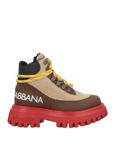 Dolce & Gabbana Babies'  Toddler Boy Ankle Boots Sand Size 10c Calfskin In Brown