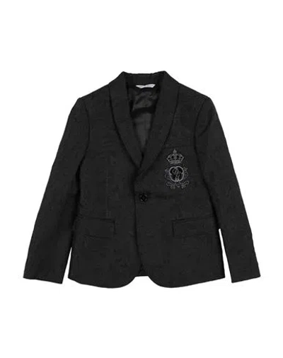Dolce & Gabbana Babies'  Toddler Boy Blazer Black Size 4 Polyester, Acrylic, Polyamide, Metallic Polyester, C