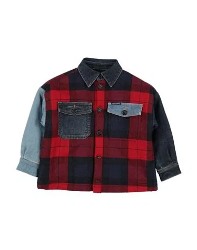 Dolce & Gabbana Babies'  Toddler Boy Shirt Red Size 5 Wool, Cotton, Polyamide, Elastane, Polyester In Blue
