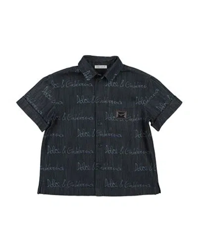Dolce & Gabbana Babies'  Toddler Boy Denim Shirt Blue Size 4 Cotton In Black
