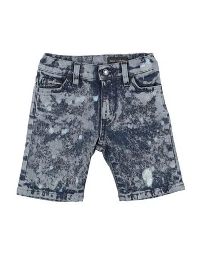 Dolce & Gabbana Babies'  Toddler Boy Denim Shorts Blue Size 3 Cotton, Elastane, Bovine Leather
