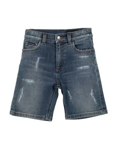 Dolce & Gabbana Babies'  Toddler Boy Denim Shorts Blue Size 5 Cotton, Elastane