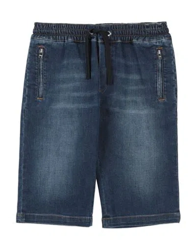 Dolce & Gabbana Babies'  Toddler Boy Denim Shorts Blue Size 5 Cotton, Elastane, Brass, Polyester