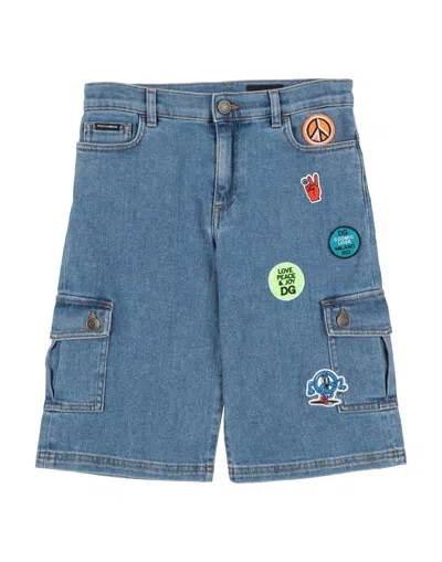 Dolce & Gabbana Babies'  Toddler Boy Denim Shorts Blue Size 5 Cotton, Elastane, Synthetic Fibers, Zamak