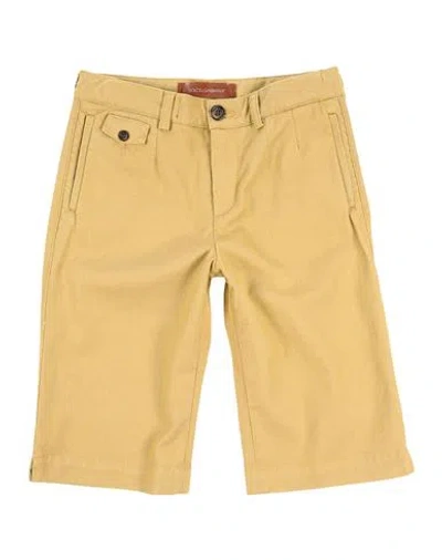 Dolce & Gabbana Babies'  Toddler Boy Denim Shorts Marigold Size 4 Cotton, Elastane, Bovine Leather In Yellow