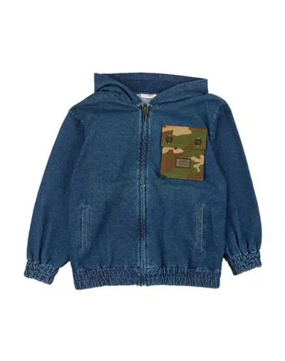 Dolce & Gabbana Babies'  Toddler Boy Jacket Blue Size 3 Cotton, Elastane, Polyester, Zamak