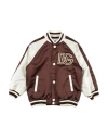 Dolce & Gabbana Toddler Boy Jacket Chocolate Brown Size 4 Polyester, Cotton, Elastane In Brown