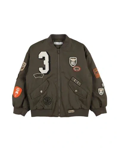 Dolce & Gabbana Babies'  Toddler Boy Jacket Military Green Size 3 Polyester, Cotton, Wool, Acrylic, Linen