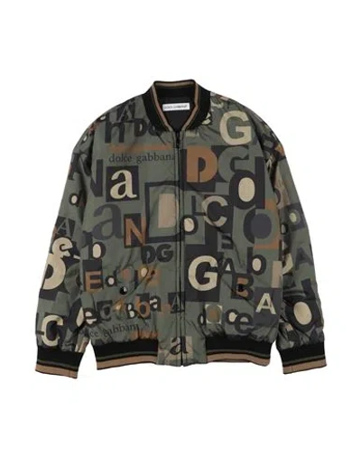 Dolce & Gabbana Babies'  Toddler Boy Jacket Military Green Size 4 Polyester, Cotton, Elastane