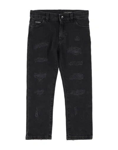 Dolce & Gabbana Babies'  Toddler Boy Jeans Black Size 6 Cotton, Elastane, Polyester, Zamak