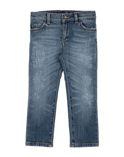 Dolce & Gabbana Babies'  Toddler Boy Jeans Blue Size 6 Cotton, Elastane, Cow Leather