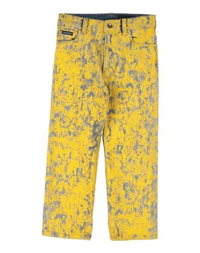 Dolce & Gabbana Babies'  Toddler Boy Jeans Yellow Size 7 Cotton, Elastane, Polyester