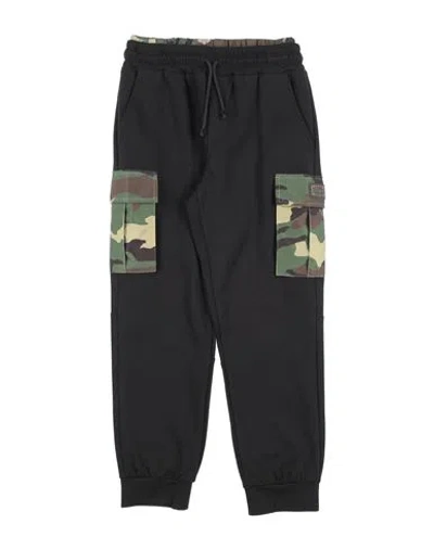 Dolce & Gabbana Babies'  Toddler Boy Pants Black Size 4 Cotton, Polyamide, Polyester, Zamak
