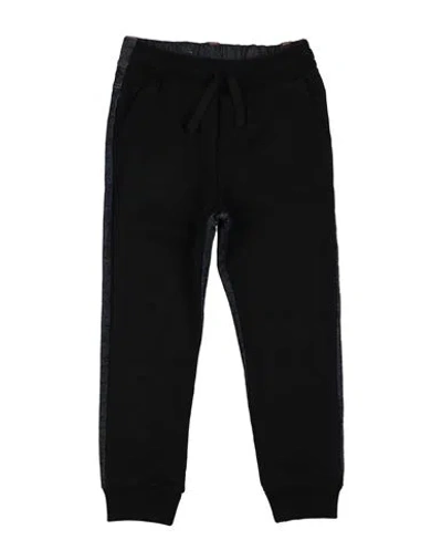 Dolce & Gabbana Babies'  Toddler Boy Pants Black Size 5 Cotton, Elastane, Polyurethane, Polyester